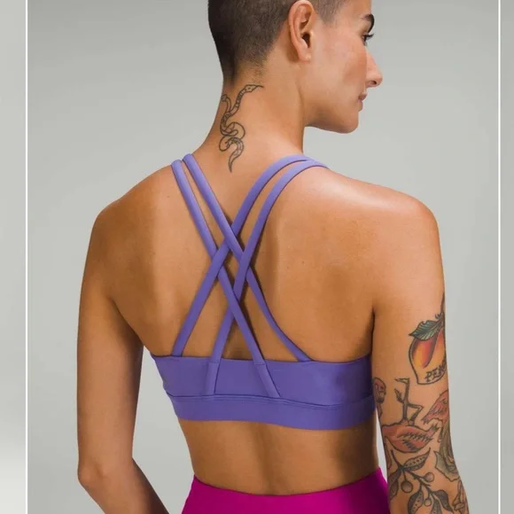 NWOT (2) Lululemon Energy Bra *Medium Support, B–D Cups Dew Pink, Charged Indigo - Picture 7 of 9